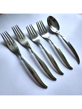 Flair by 1847 Rogers Bros IS Flatware Silverplate Forks Spoon Mid-Century Modern